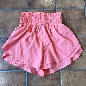 Coral high waisted athletic shorts